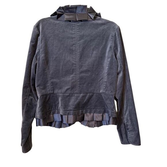 White House Black Market Silver Velvet/Satin Jacket Sz 8 Victorian, Castlecore - Picture 5 of 16